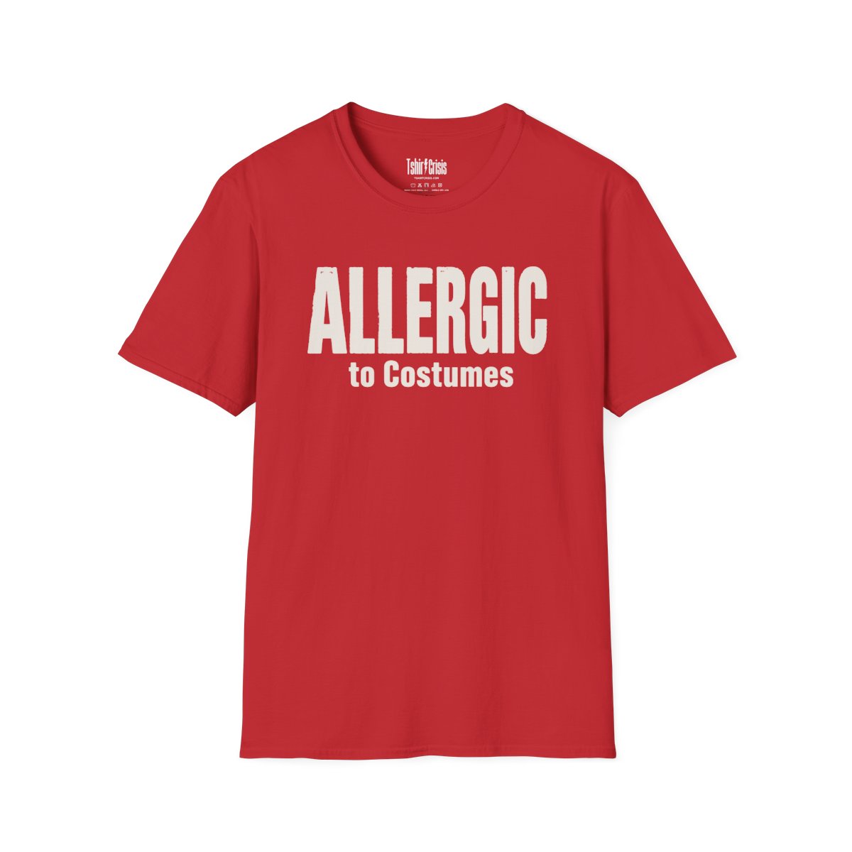 Allergic to Costumes Halloween T-Shirt in Red