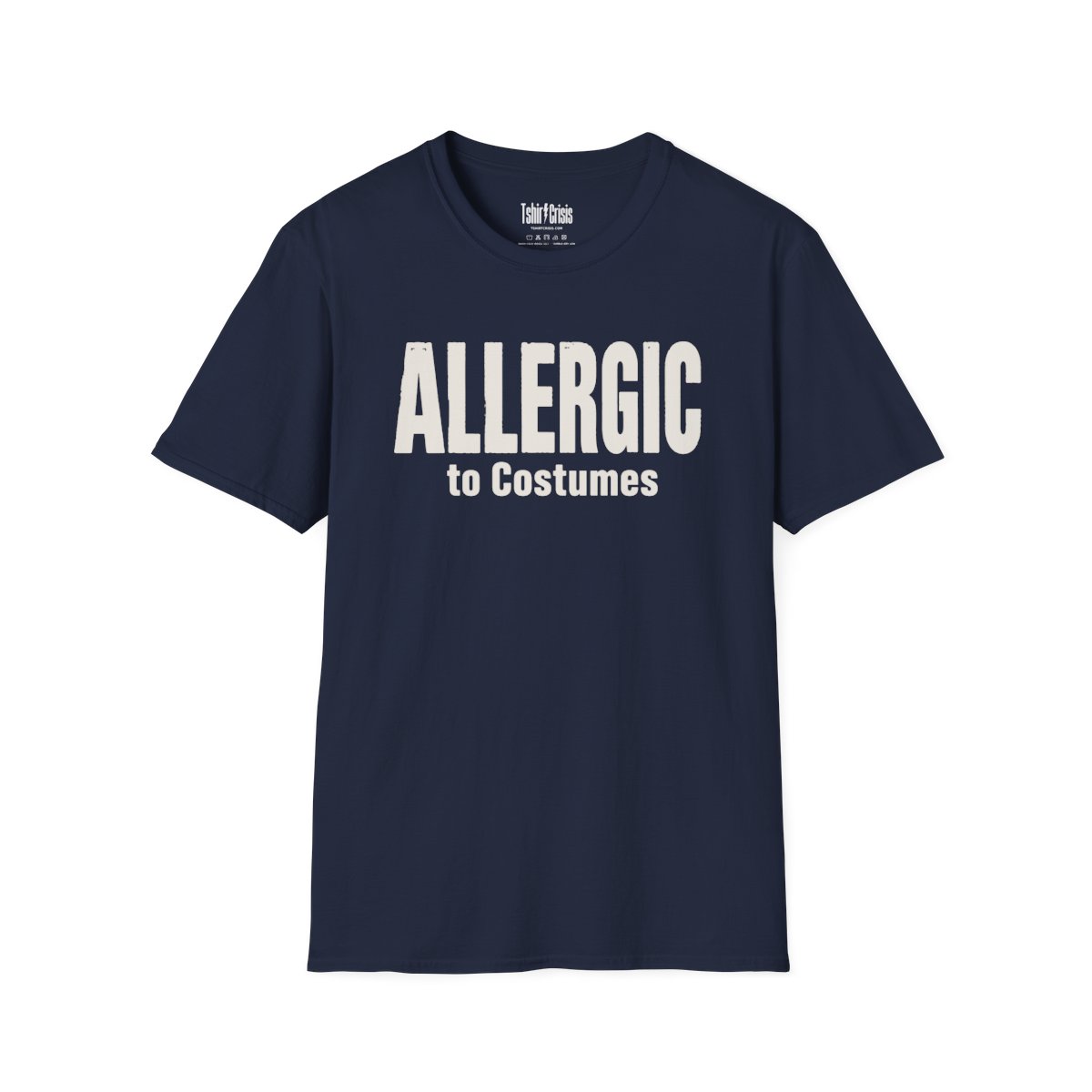 Allergic to Costumes Halloween T-Shirt in Navy