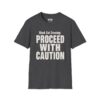 Black Cat Crossing: Proceed With Caution Halloween T-Shirt in Dark Heather