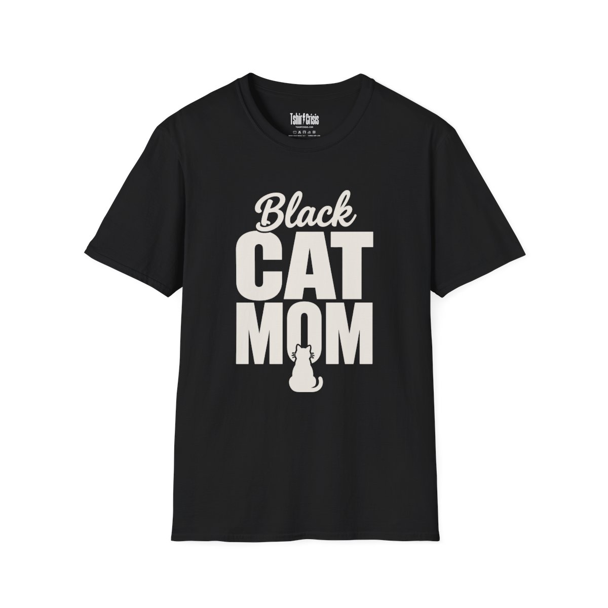 Black Cat Mom Halloween T-Shirt in Black