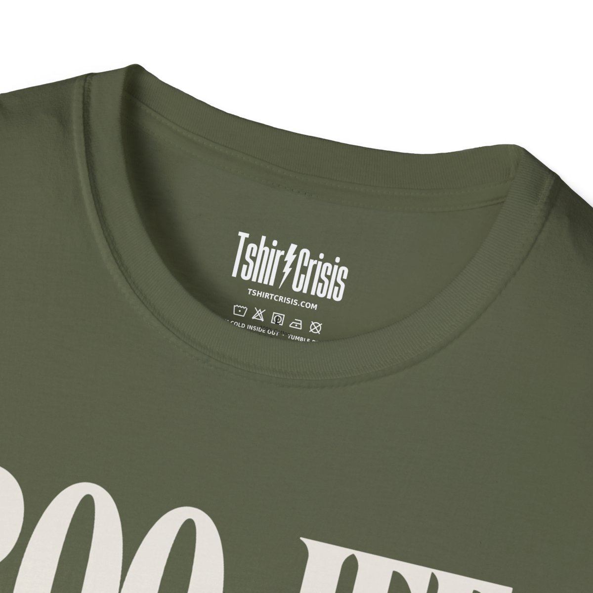 Boo-jee Halloween T-Shirt in Military Green, branded inside neck label