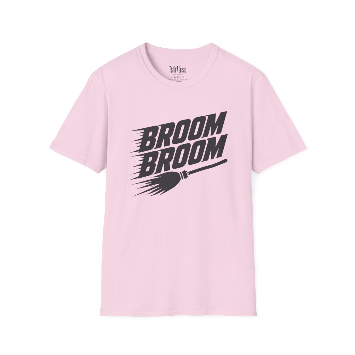 Broom Broom Halloween T-Shirt in Light Pink