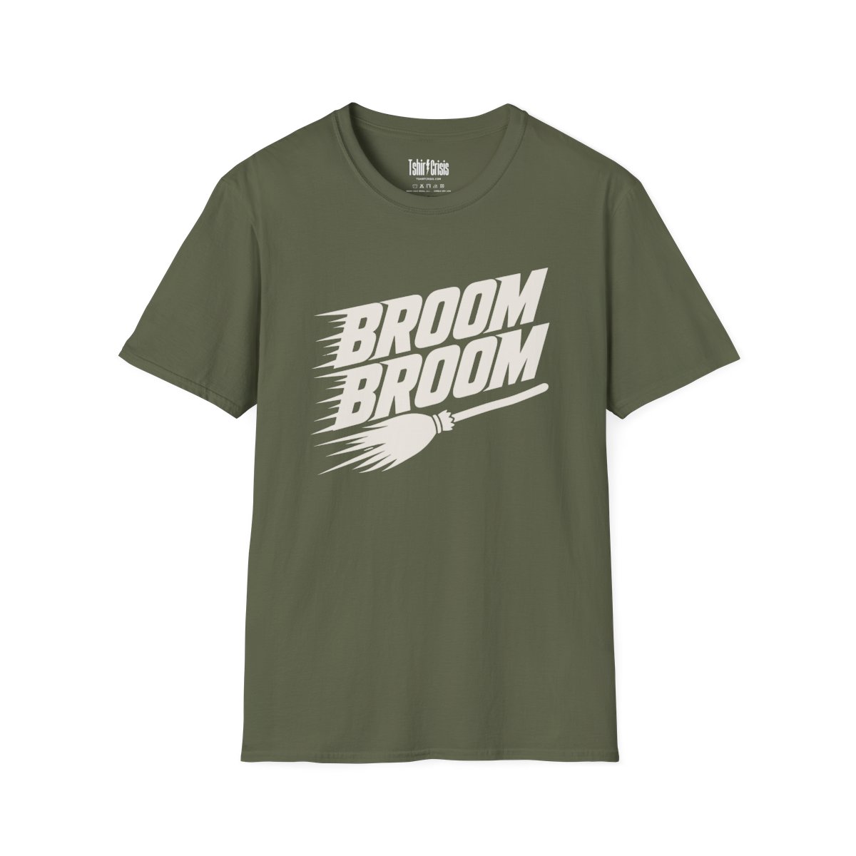 Broom Broom Halloween T-Shirt in Military Green