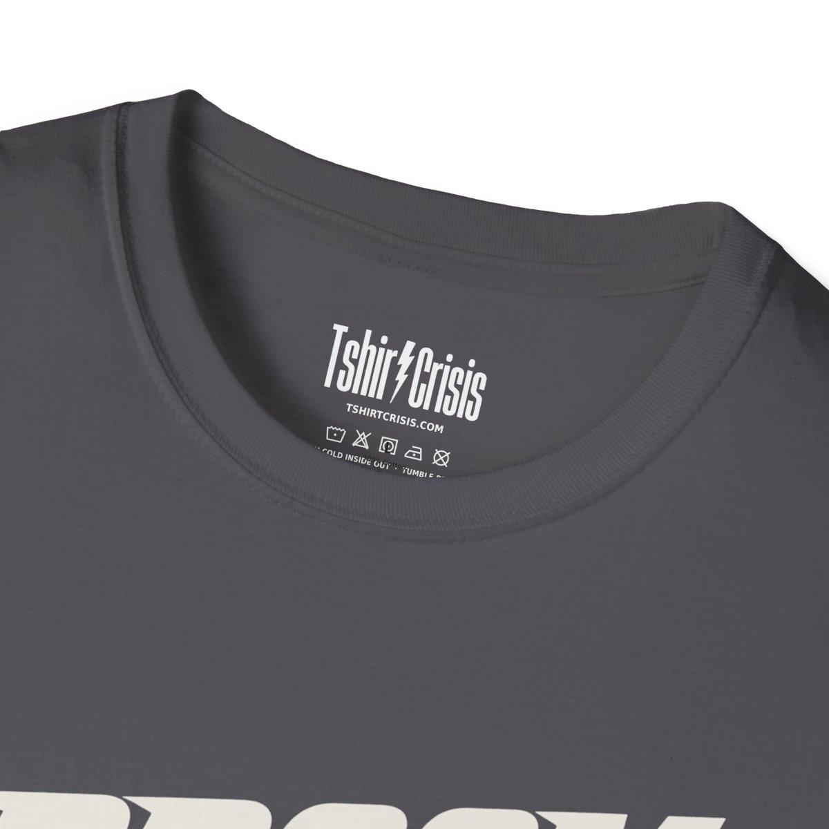 Broom Broom Halloween T-Shirt in Charcoal, branded inside neck label