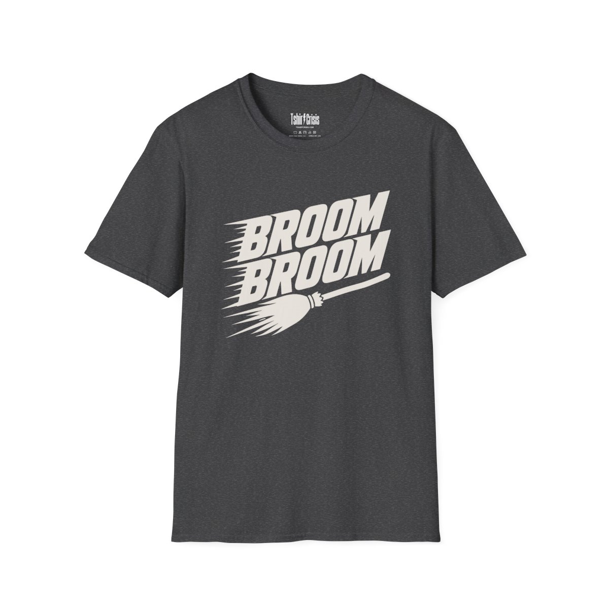 Broom Broom Halloween T-Shirt in Dark Heather