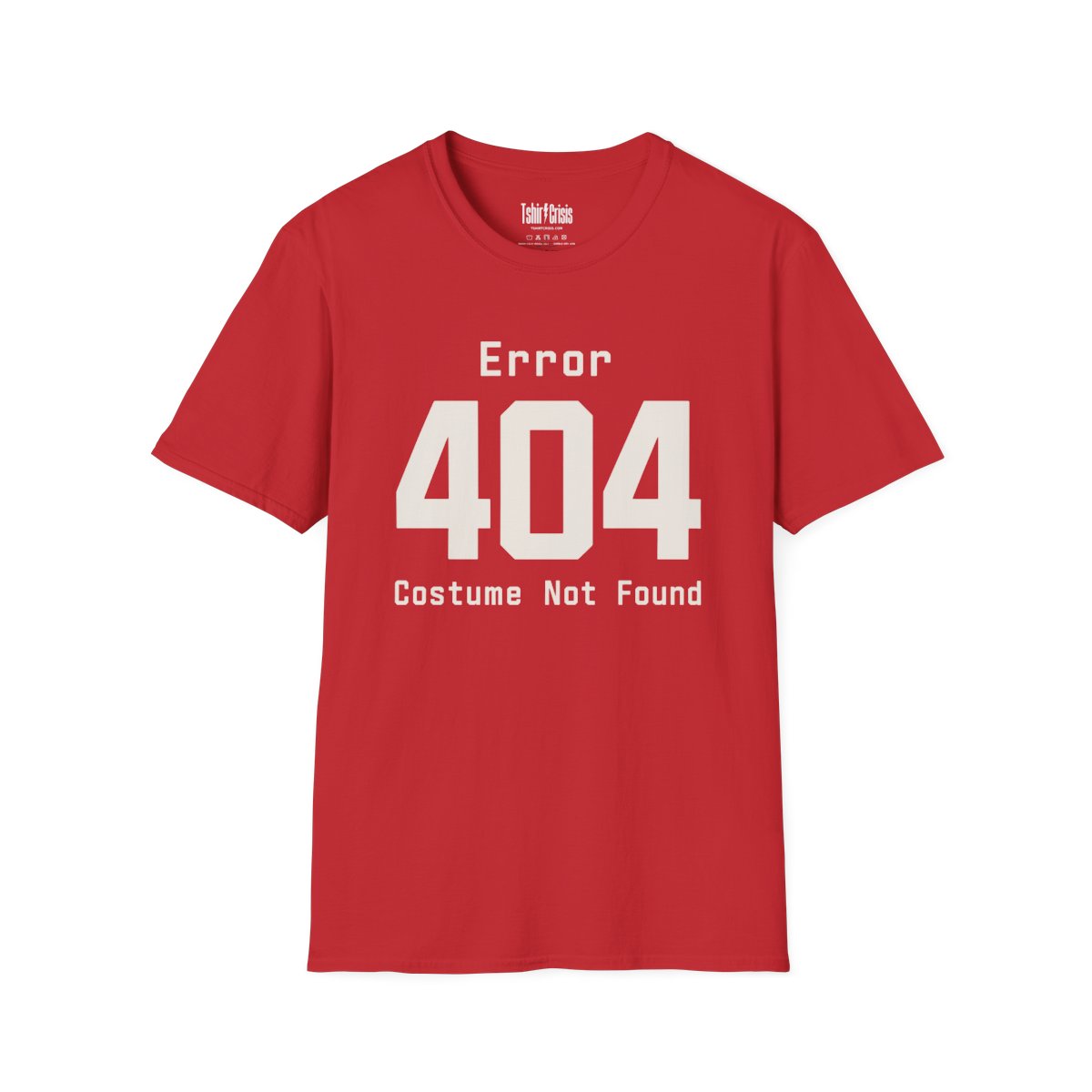 Error 404: Costume Not Found Halloween T-Shirt in Red
