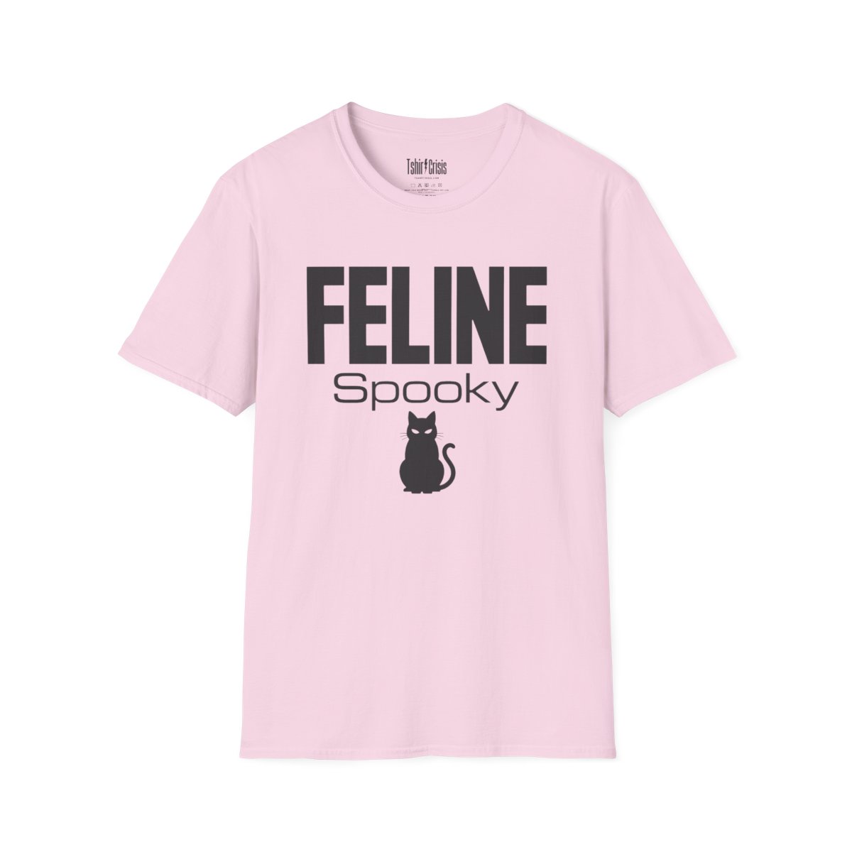 Feline Spooky Halloween T-Shirt in Light Pink
