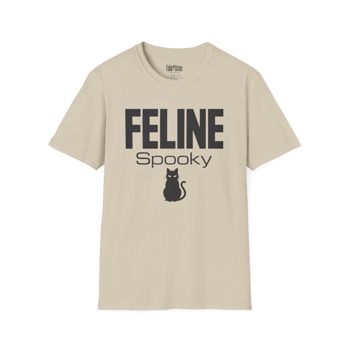 Feline Spooky Halloween T-Shirt in Sand