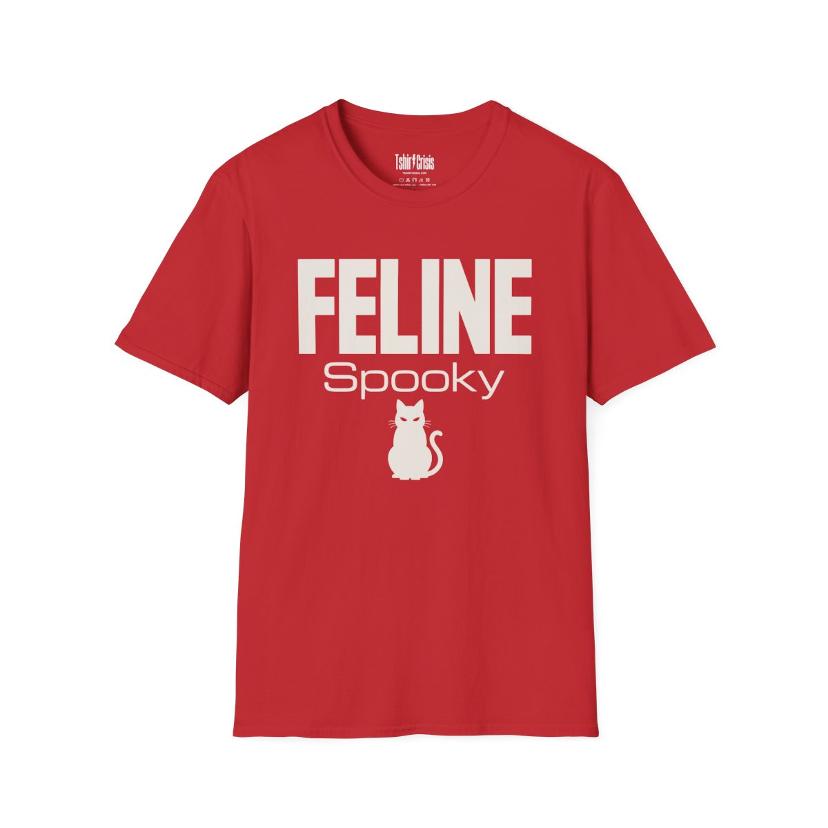 Feline Spooky Halloween T-Shirt in Red