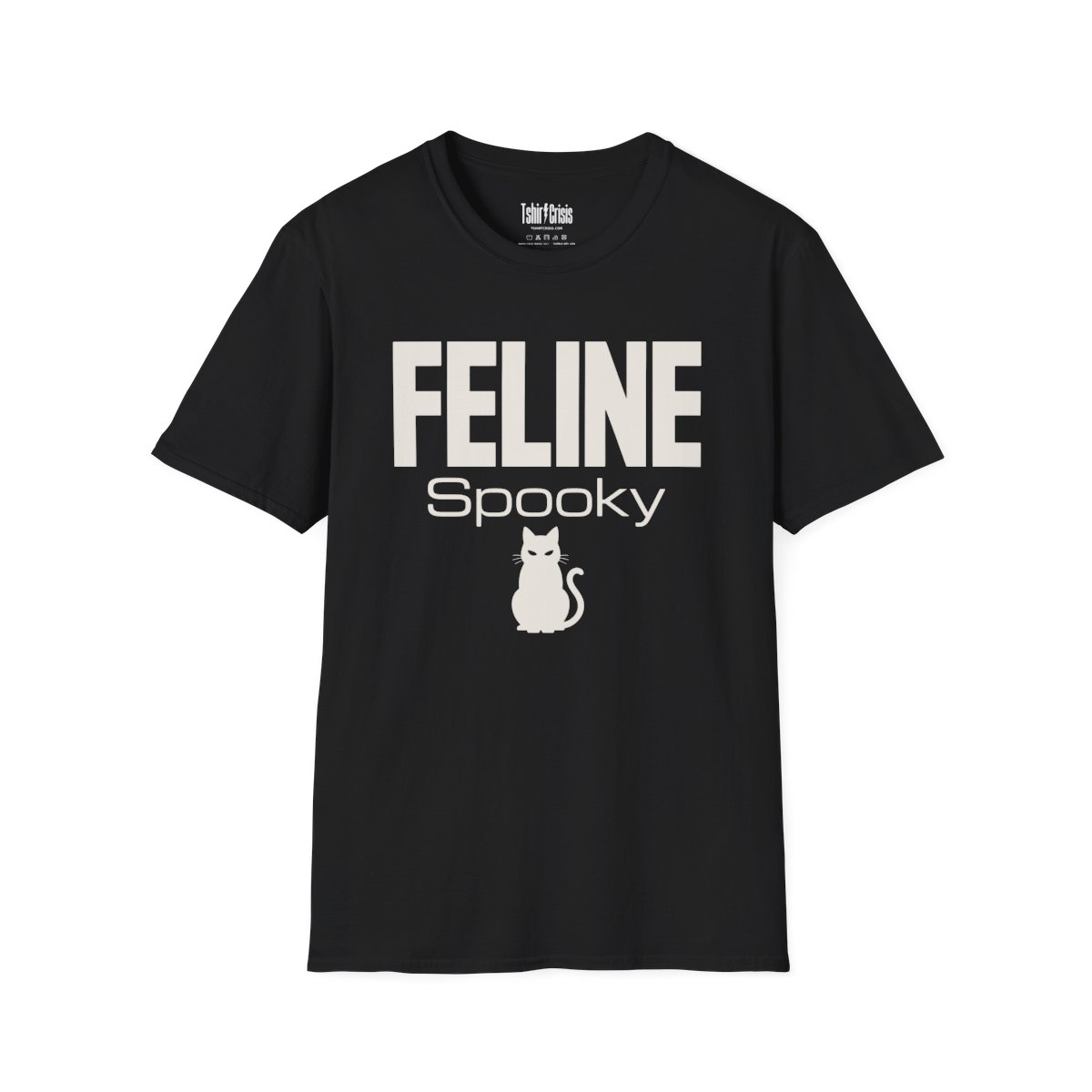 Feline Spooky Halloween T-Shirt in Black