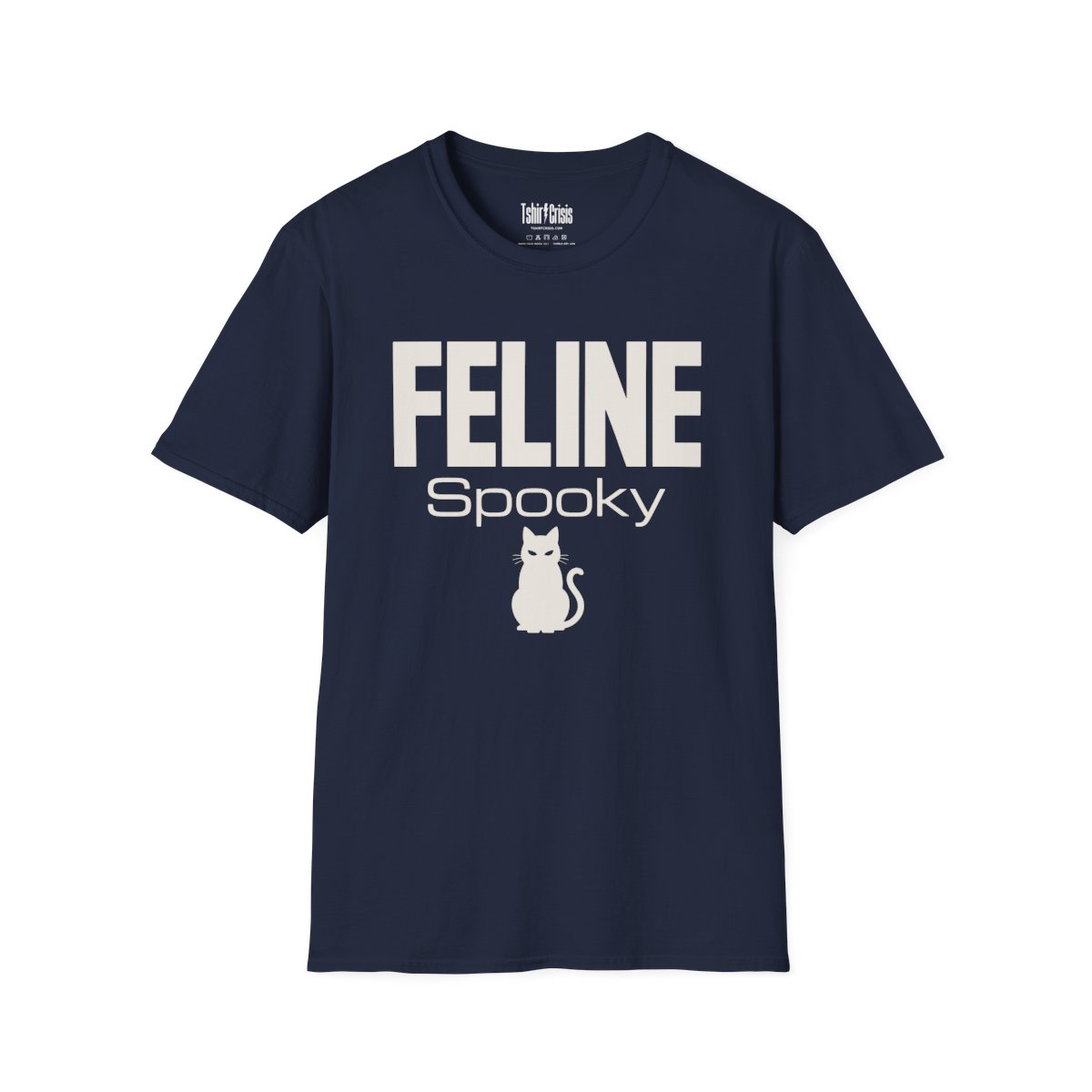 Feline Spooky Halloween T-Shirt in Navy