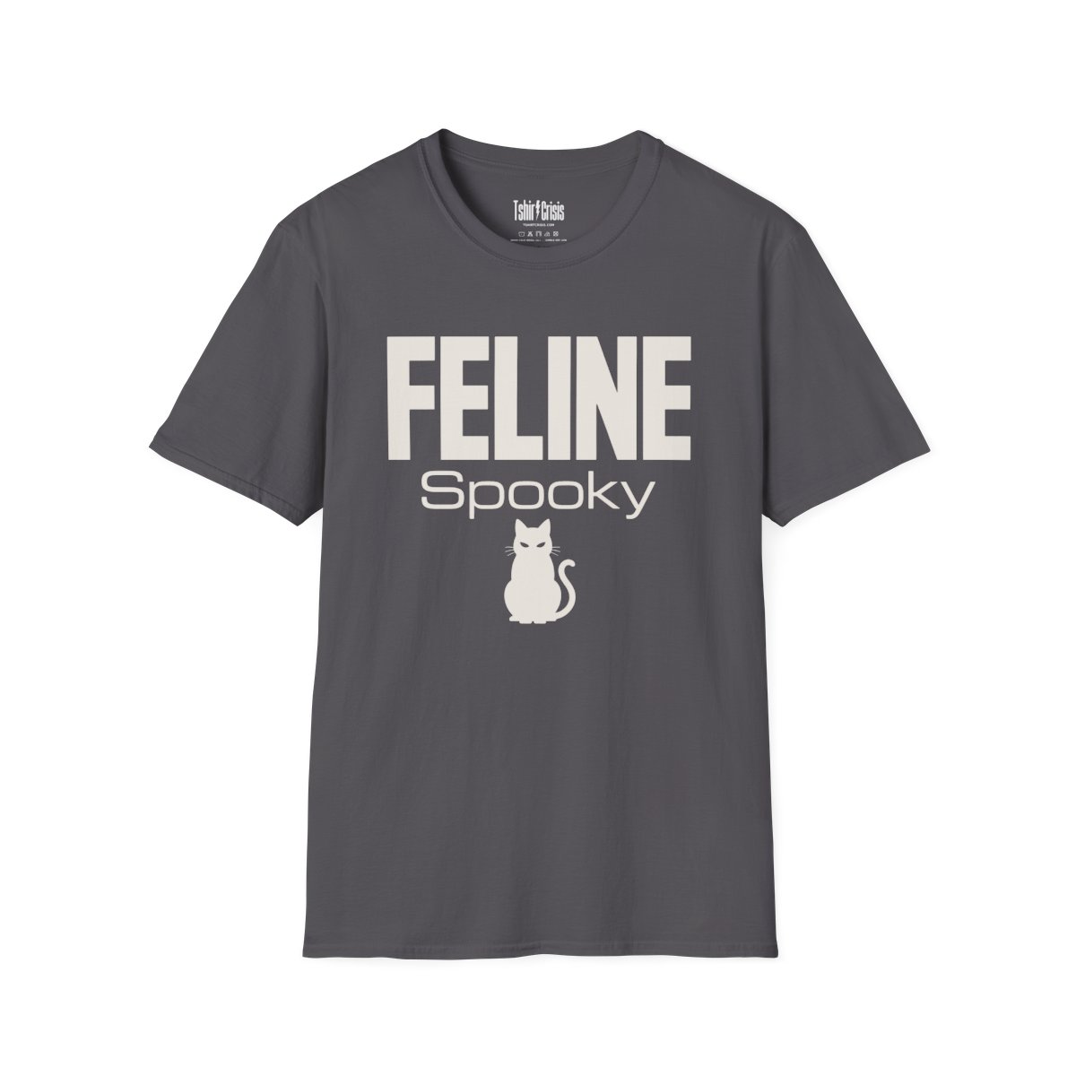 Feline Spooky Halloween T-Shirt in Charcoal
