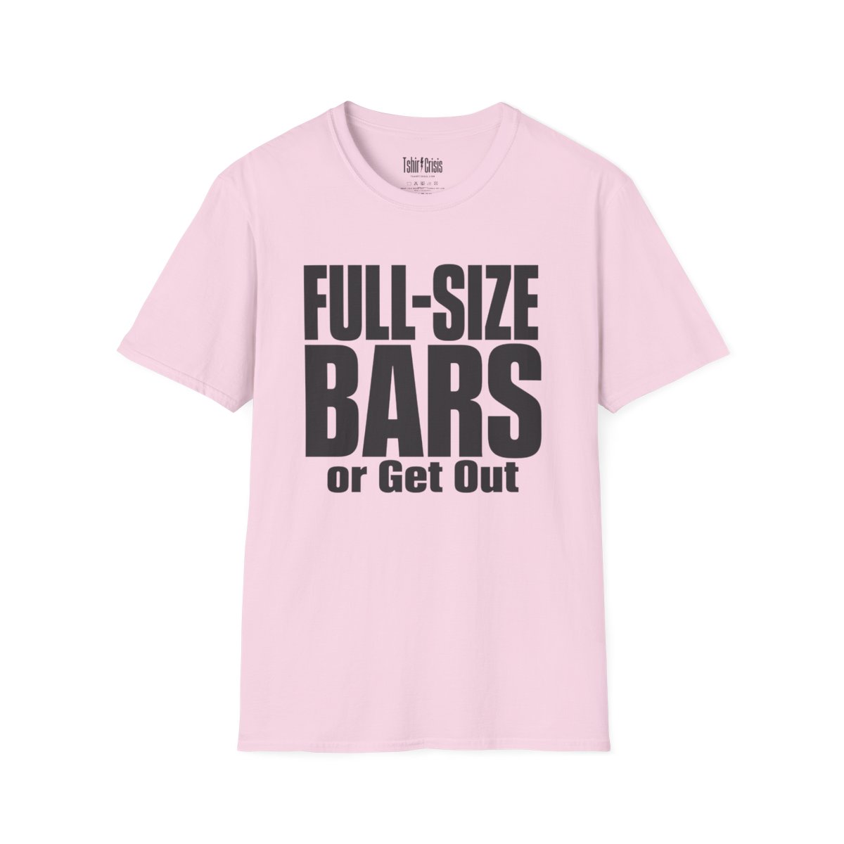 Full-Size Bars or Get Out Halloween T-Shirt in Light Pink