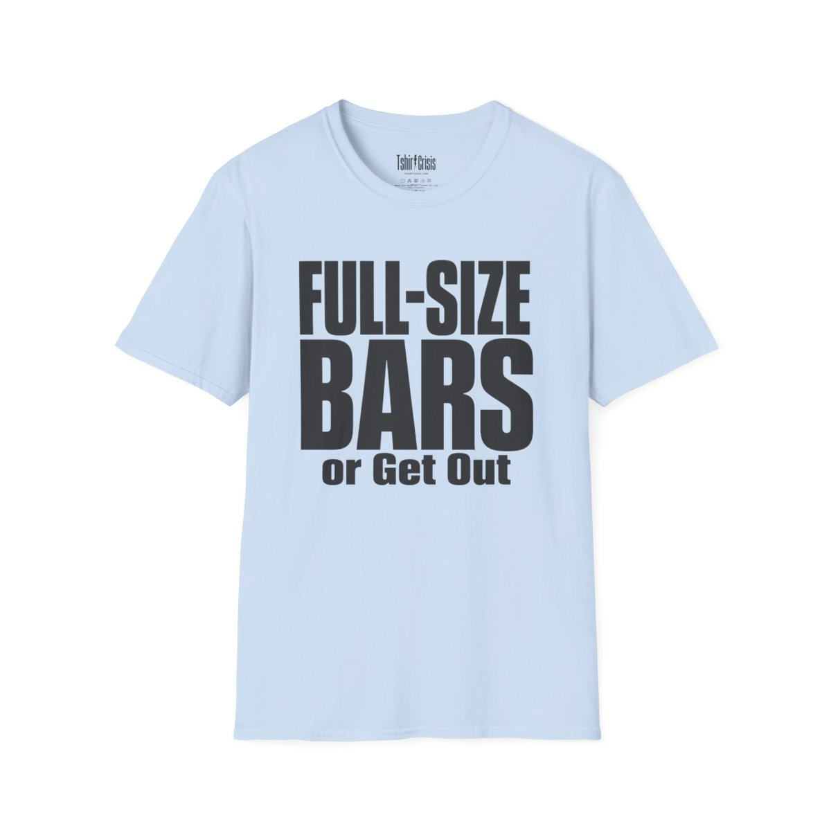 Full-Size Bars or Get Out Halloween T-Shirt in Light Blue