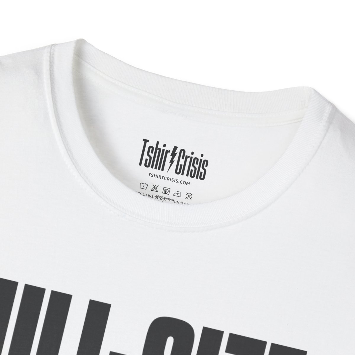 Full-Size Bars or Get Out Halloween T-Shirt in White, branded inside neck label
