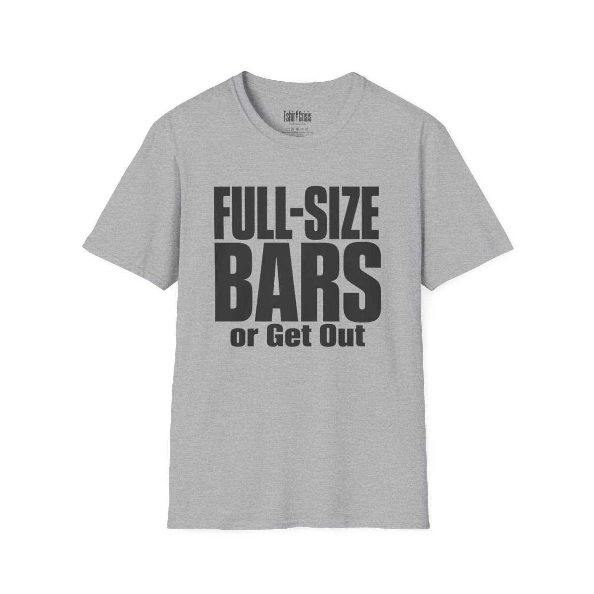Full-Size Bars or Get Out Halloween T-Shirt in Sport Grey