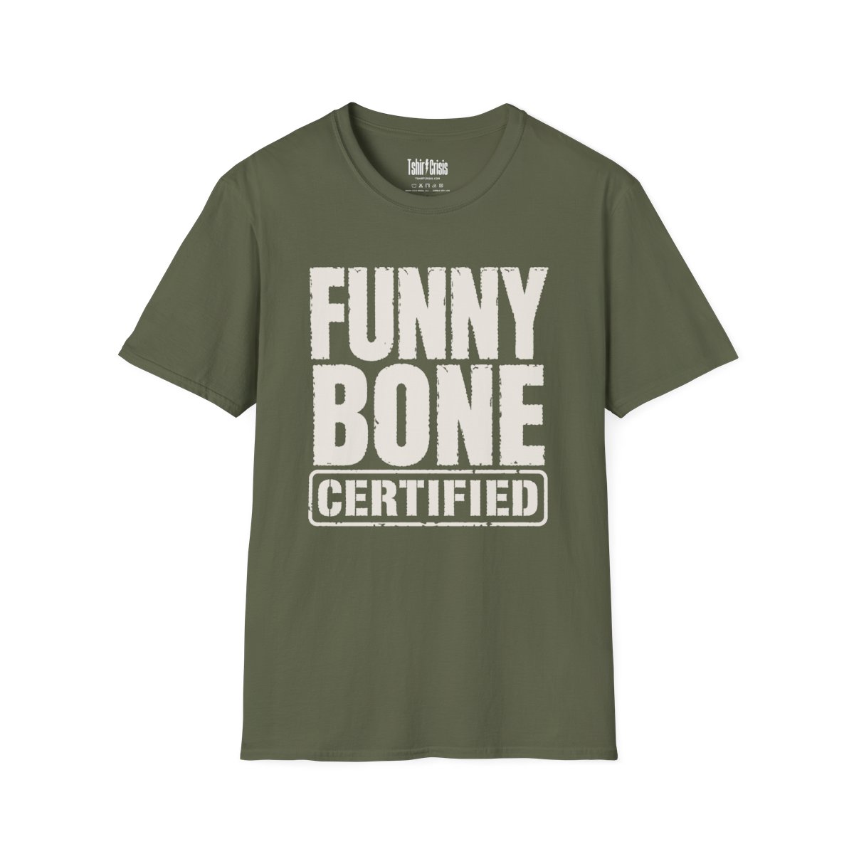 Funny Bone Certified Halloween T-Shirt in Military Green