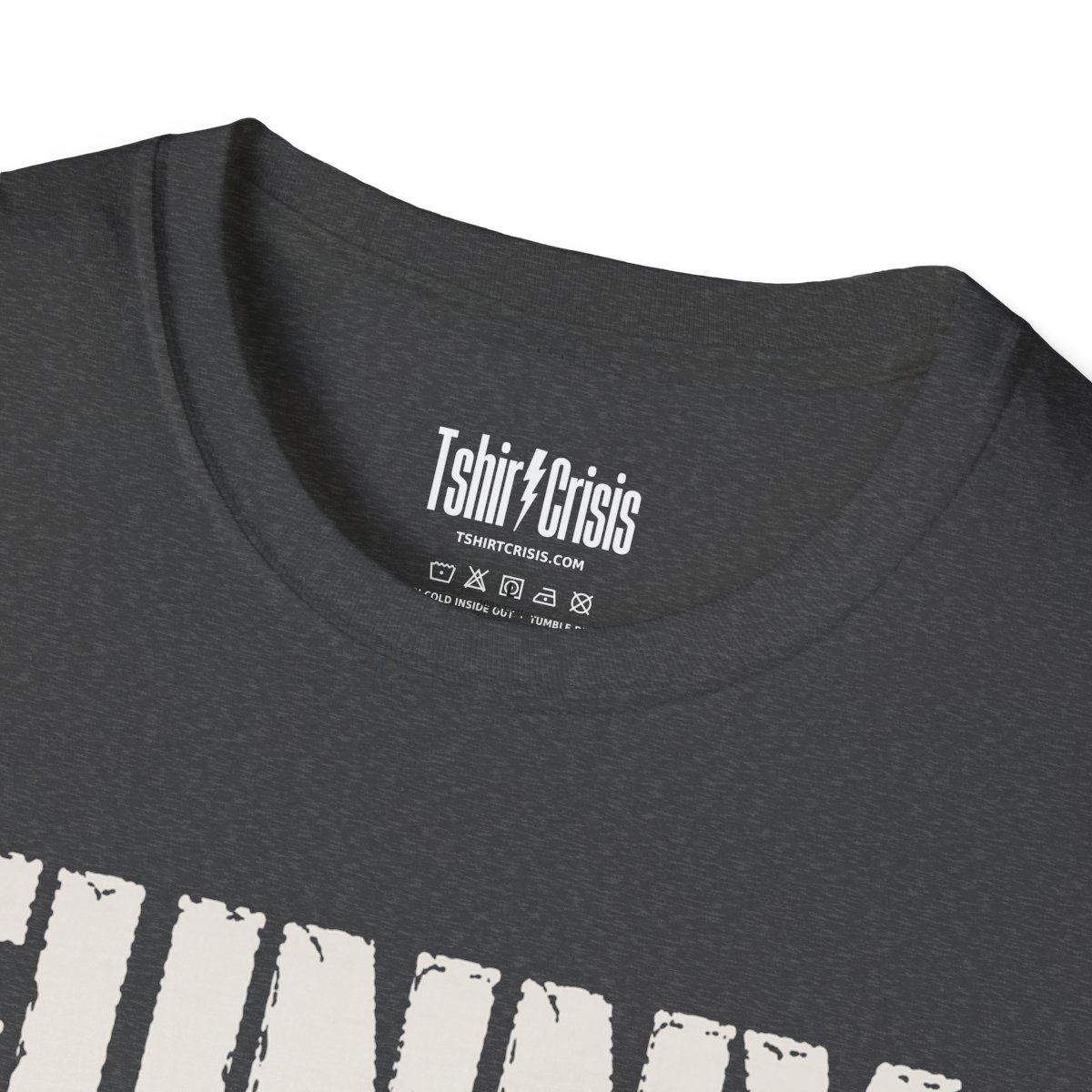 Funny Bone Certified Halloween T-Shirt in Dark Heather, branded inside neck label
