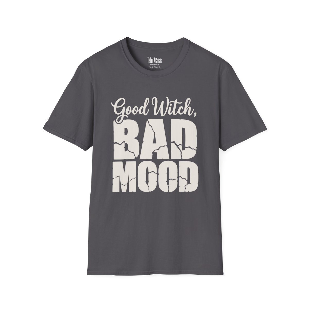 Good Witch, Bad Mood Halloween T-Shirt in Charcoal