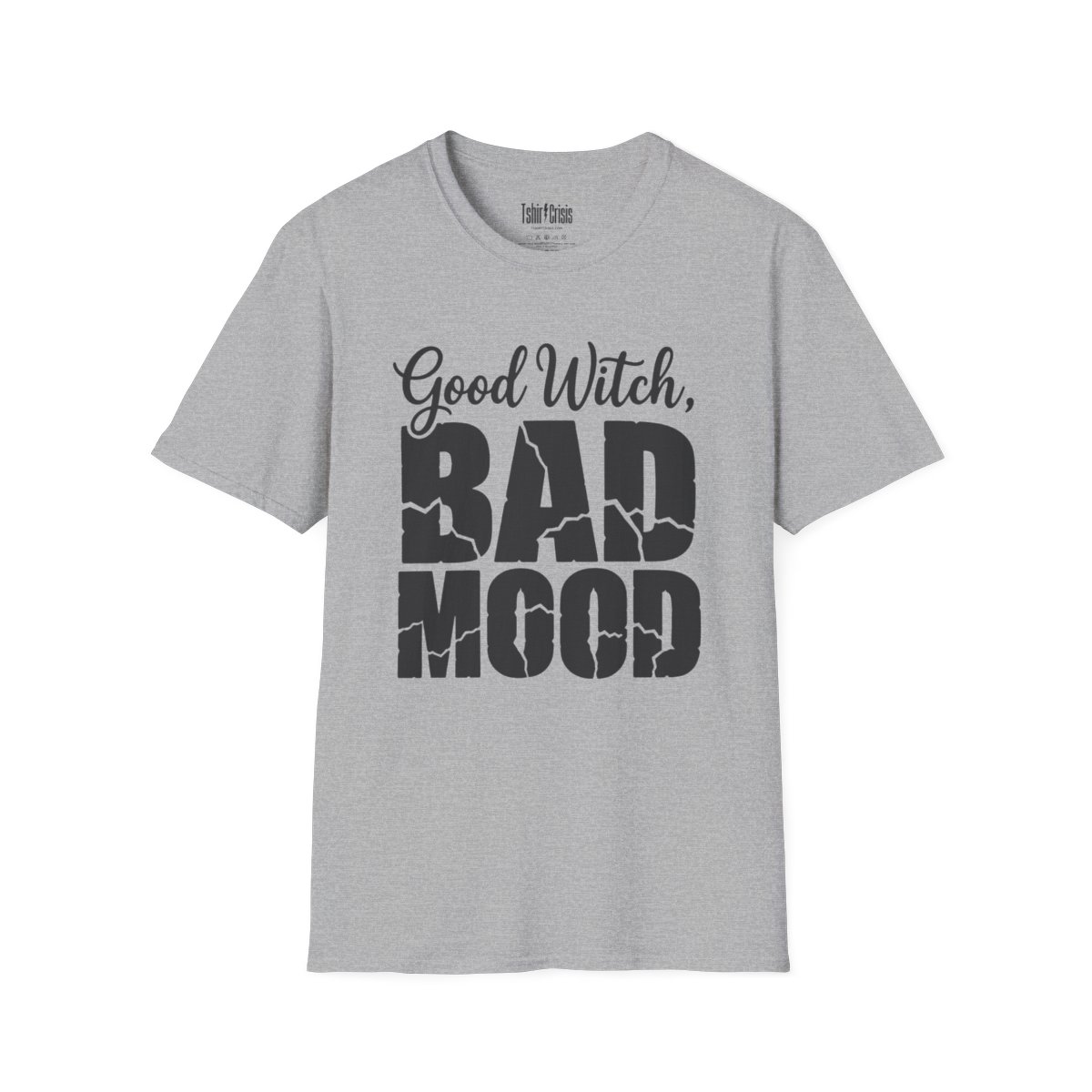 Good Witch, Bad Mood Halloween T-Shirt in Sport Grey