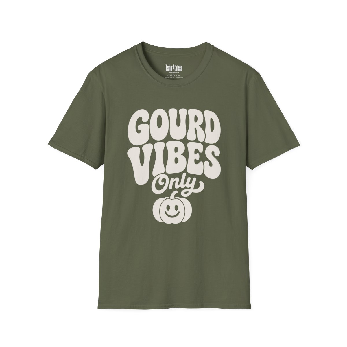 Gourd Vibes Only Halloween T-Shirt in Military Green