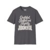 Grateful, Stuffed and Slightly Judgmental Thanksgiving T-Shirt in Charcoal