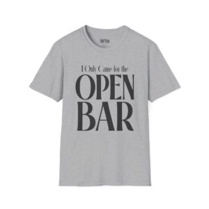 I Only Came for the Open Bar Christmas T-Shirt in Sport Grey