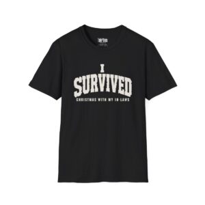 I Survived Christmas With My In-Laws T-Shirt in Black