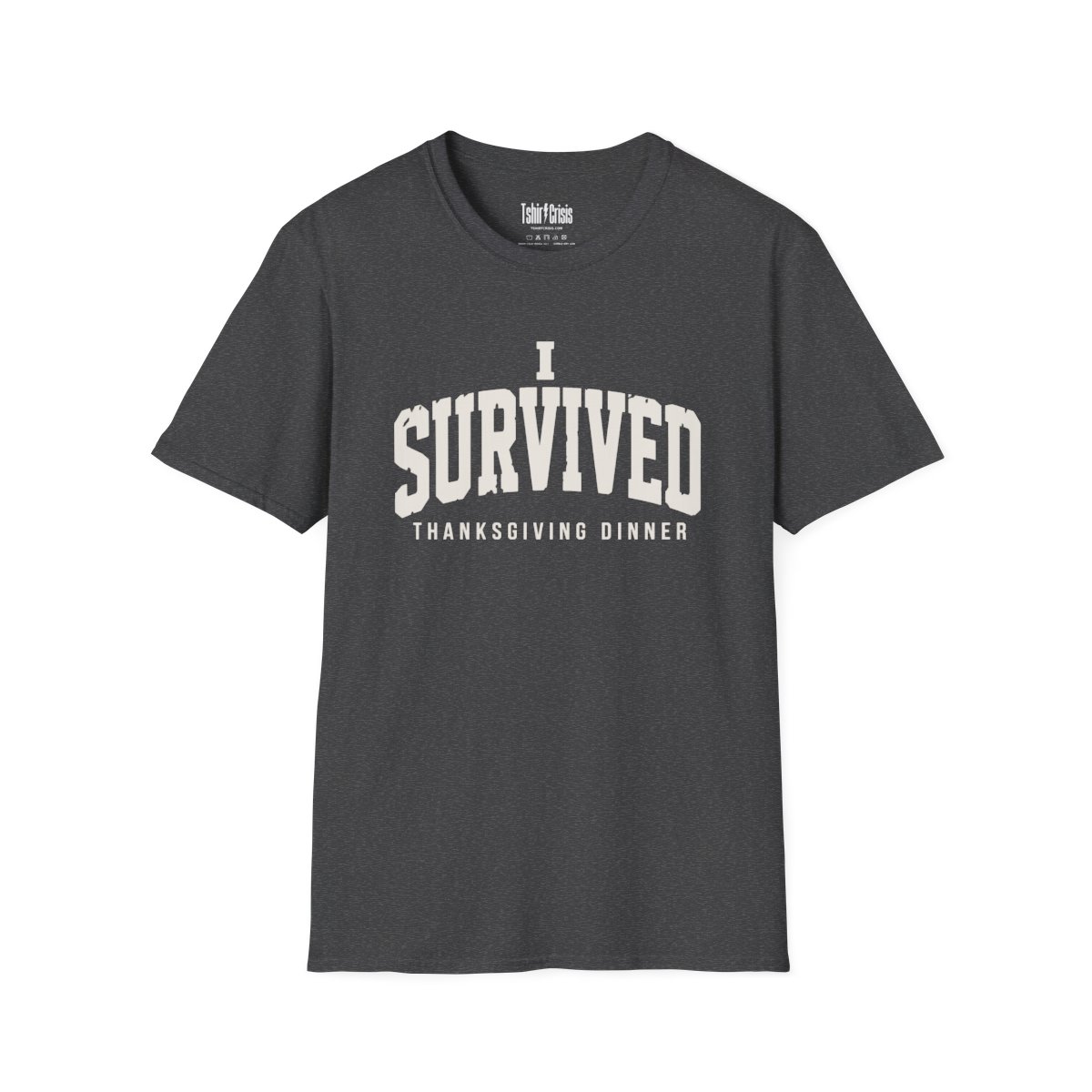 I Survived Thanksgiving Dinner T-Shirt in Dark Heather
