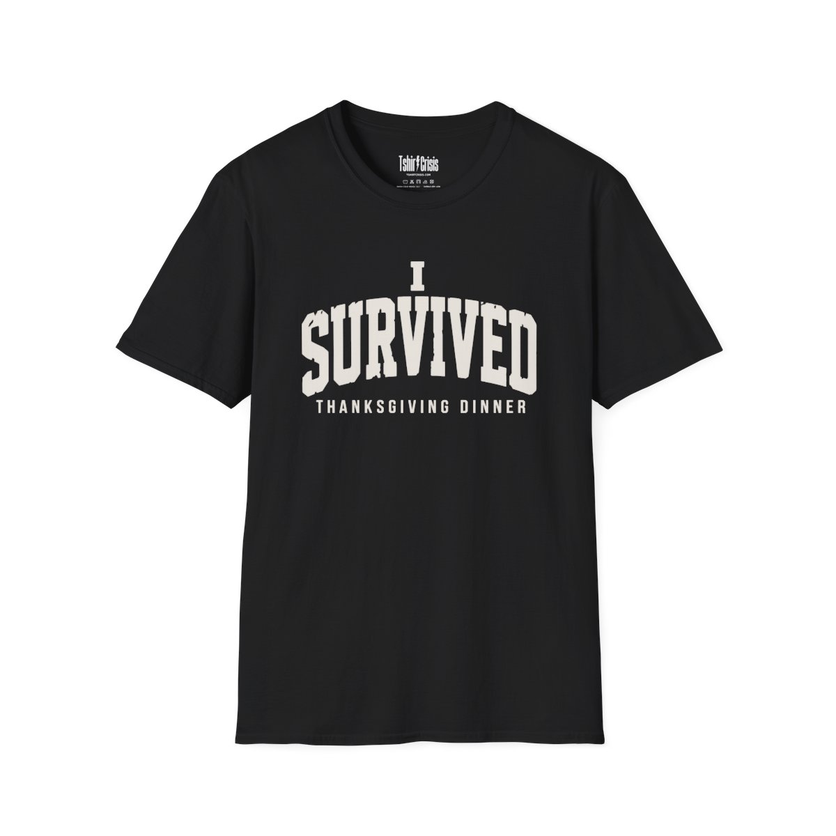 I Survived Thanksgiving Dinner T-Shirt in Black