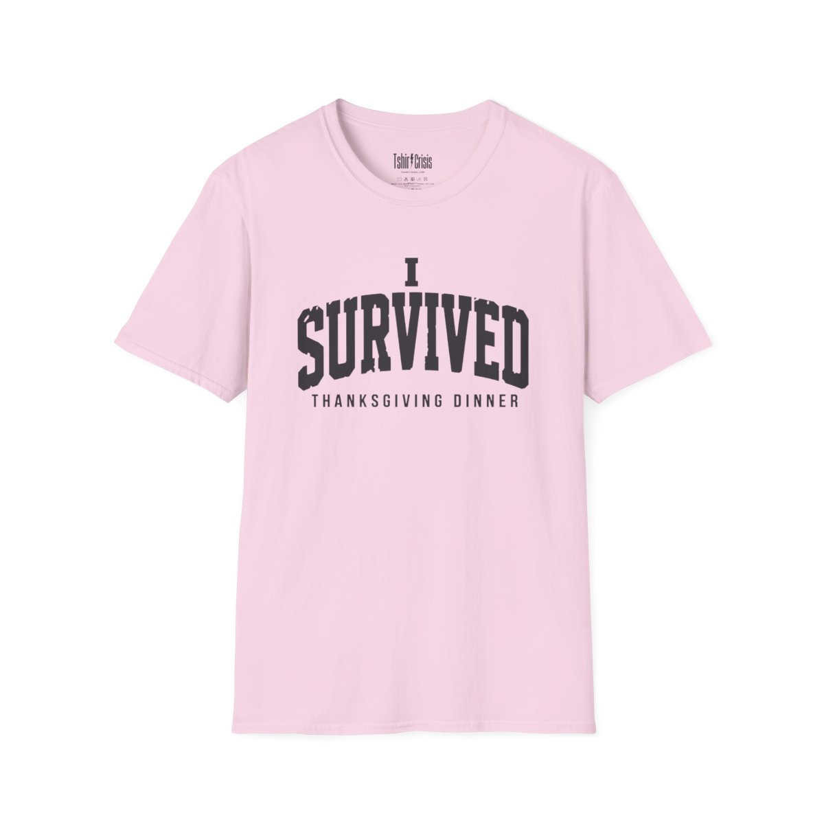 I Survived Thanksgiving Dinner T-Shirt in Light Pink