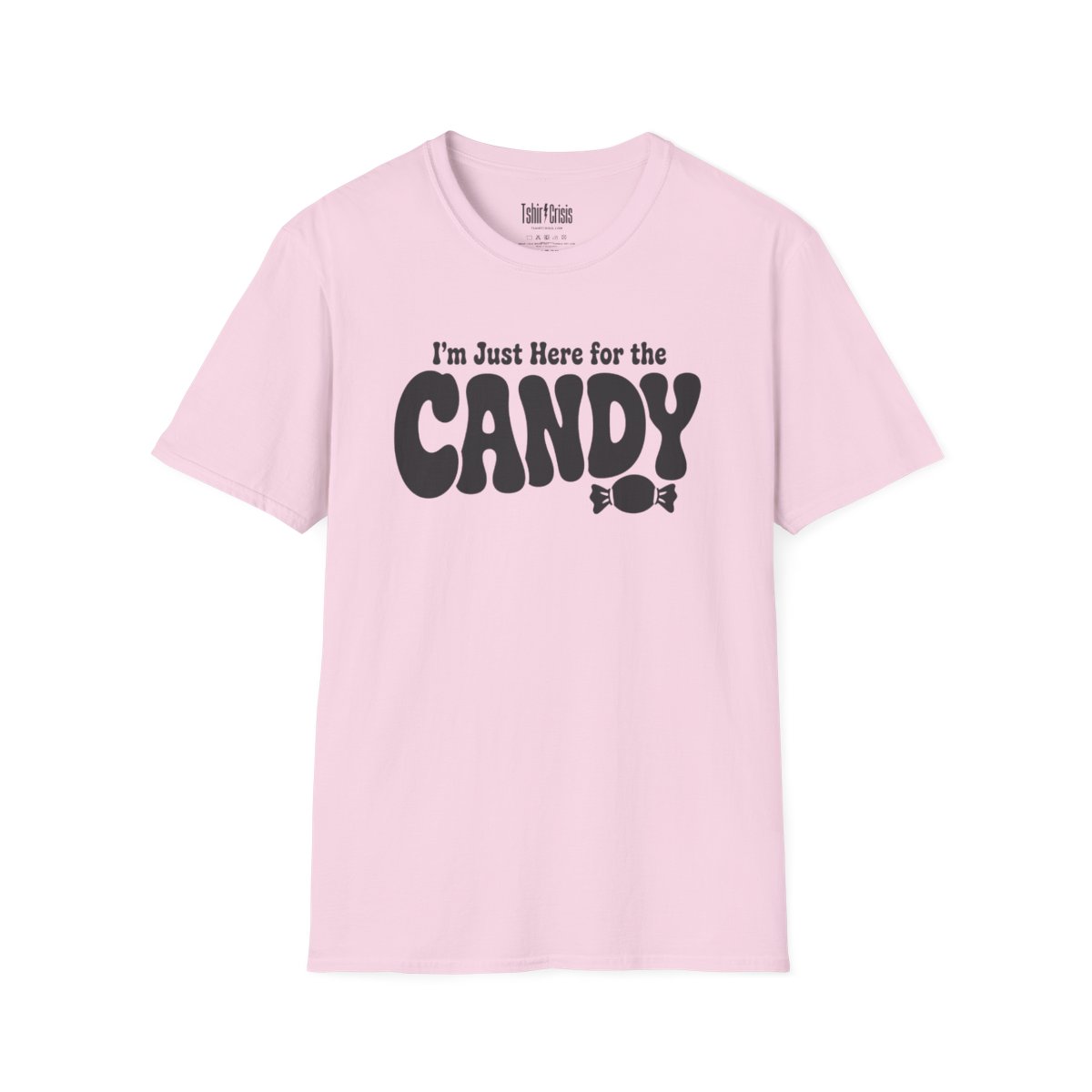I'm Just Here for the Candy Halloween T-Shirt in Light Pink