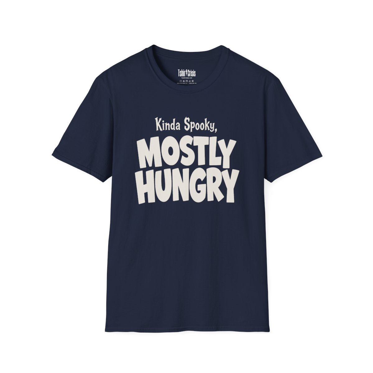Kinda Spooky, Mostly Hungry Halloween T-Shirt in Navy