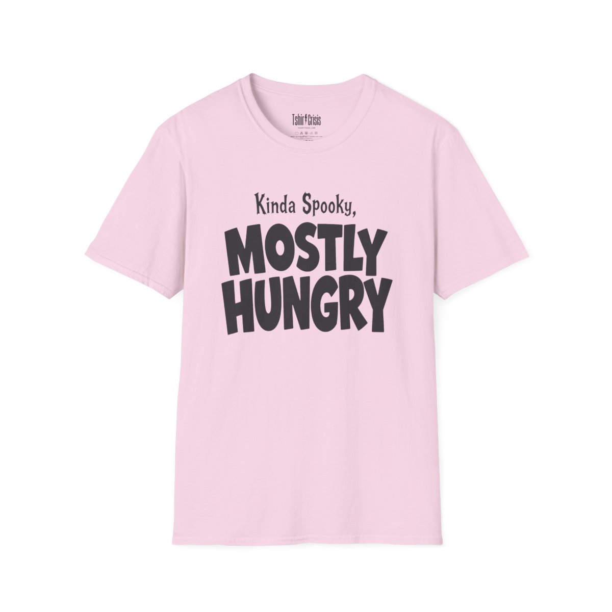 Kinda Spooky, Mostly Hungry Halloween T-Shirt in Light Pink
