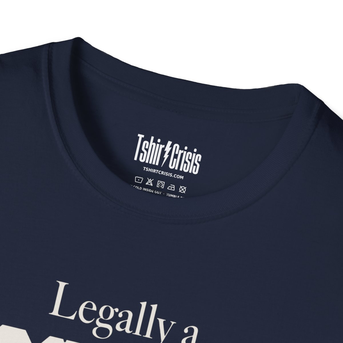 Legally a Costume Halloween T-Shirt in Navy, branded inside neck label