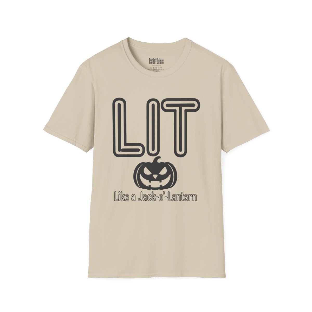 Lit Like a Jack-o'-Lantern Halloween T-Shirt in Sand
