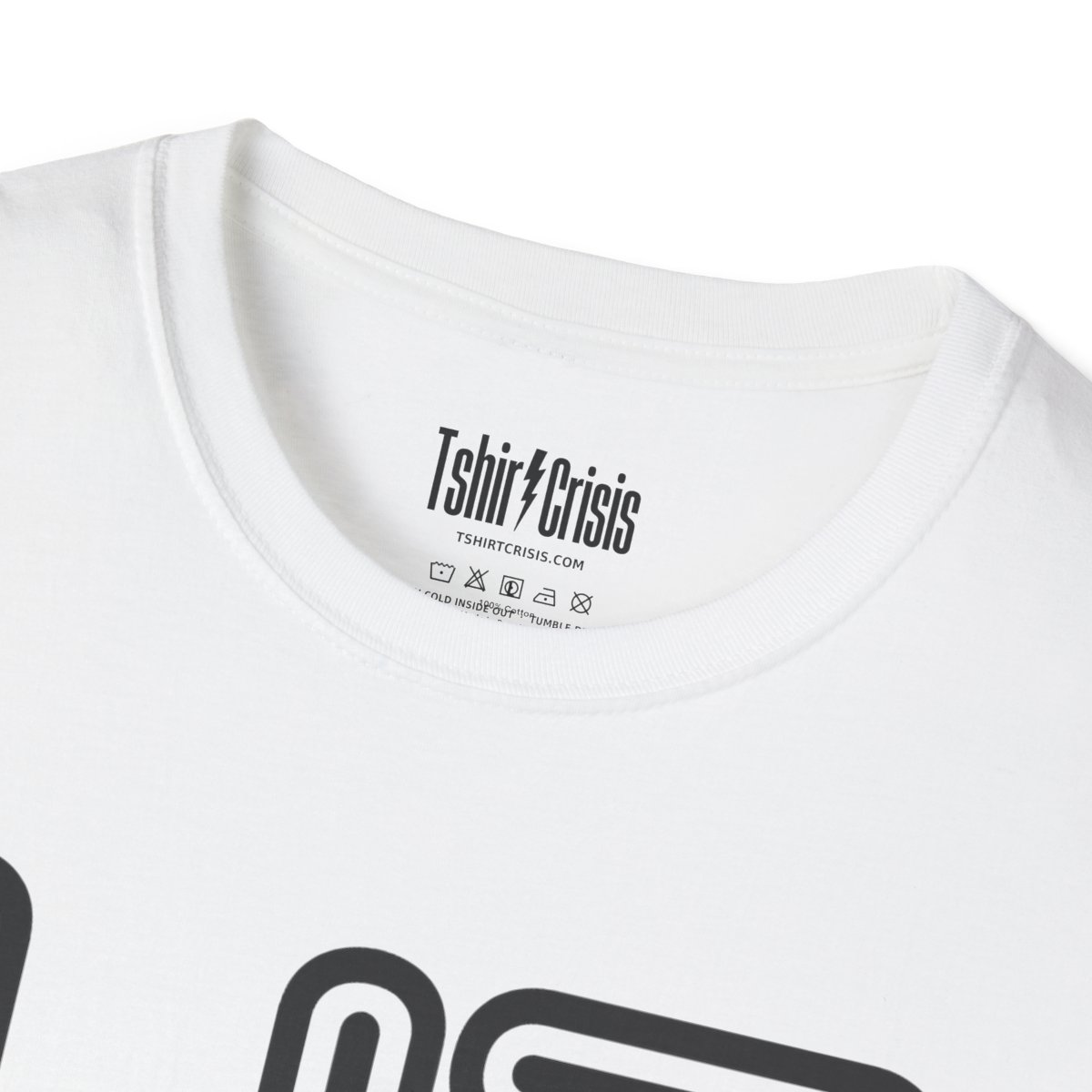Lit Like a Jack-o'-Lantern Halloween T-Shirt in White, branded inside neck label