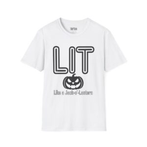 Lit Like a Jack-o'-Lantern Halloween T-Shirt in White
