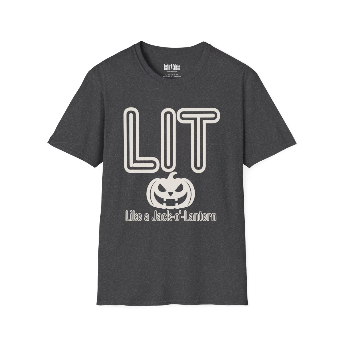 Lit Like a Jack-o'-Lantern Halloween T-Shirt in Dark Heather