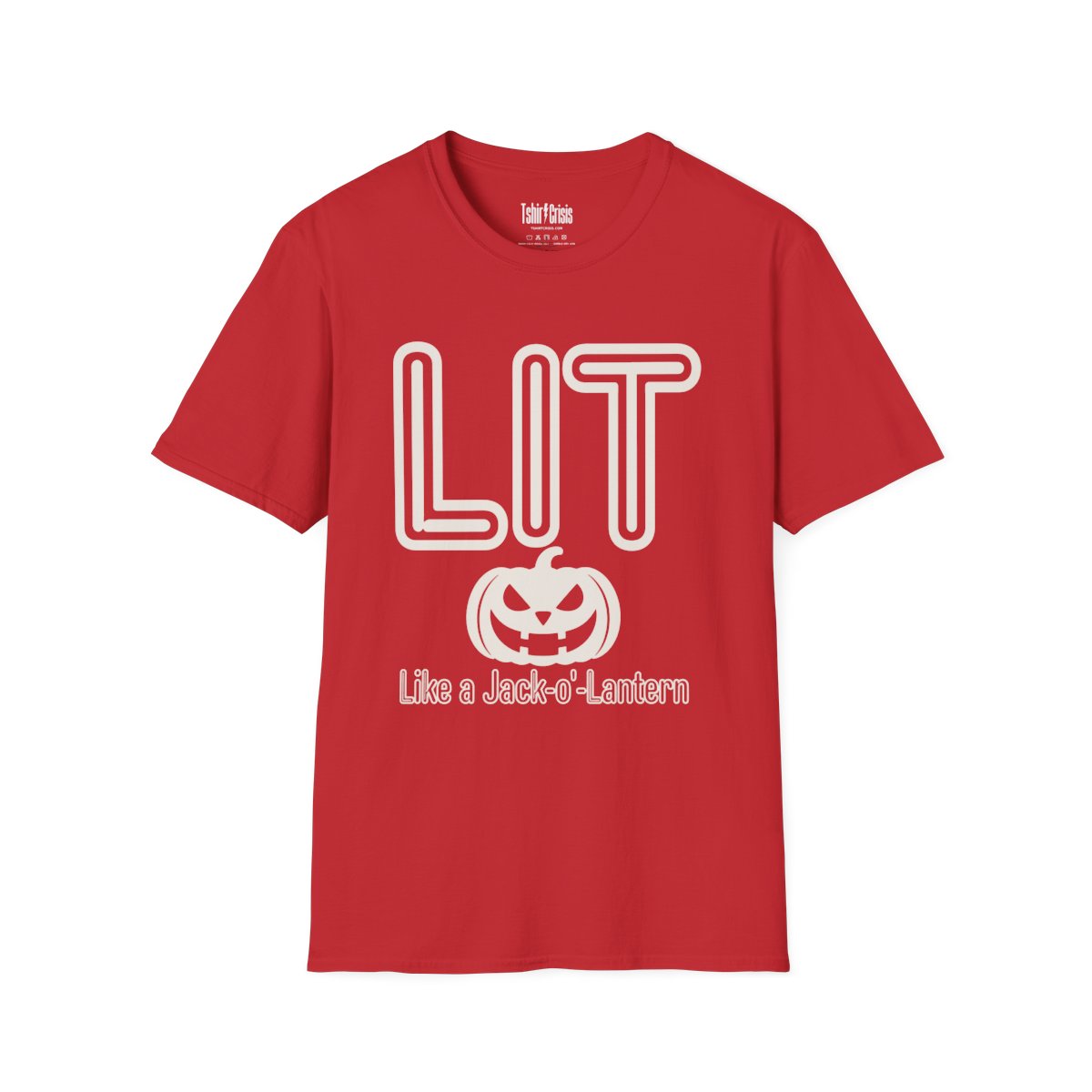Lit Like a Jack-o'-Lantern Halloween T-Shirt in Red