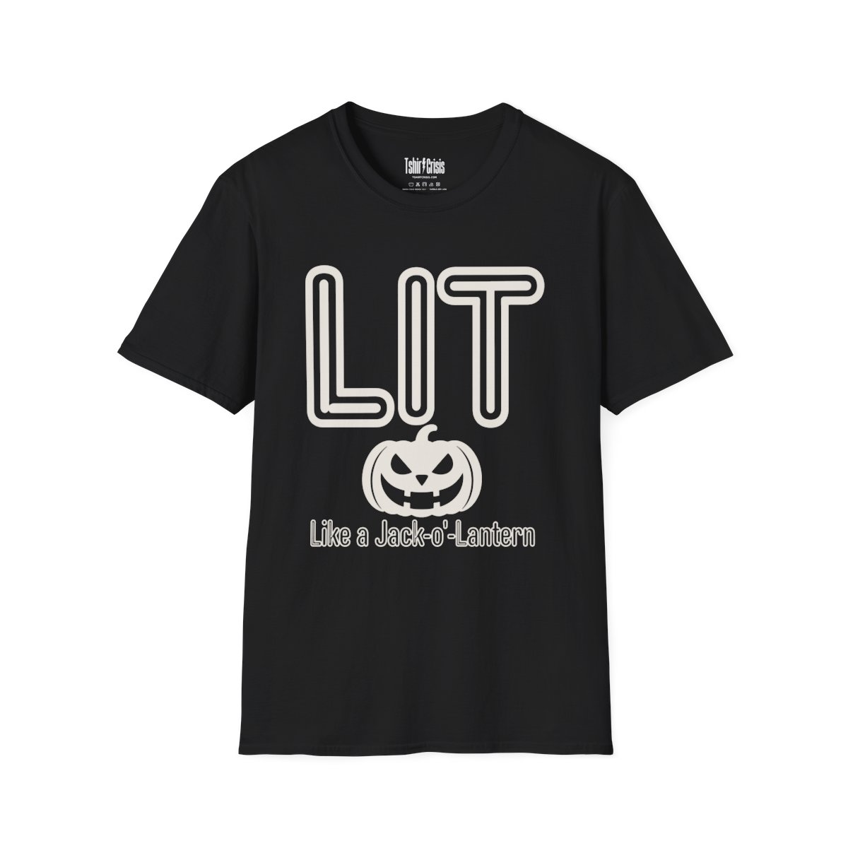 Lit Like a Jack-o'-Lantern Halloween T-Shirt in Black