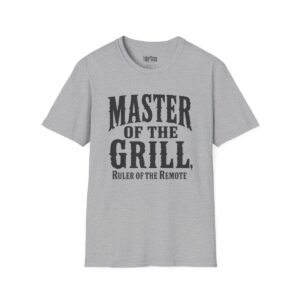 Master of the Grill, Ruler of the Remote Dad T-Shirt in Sport Grey