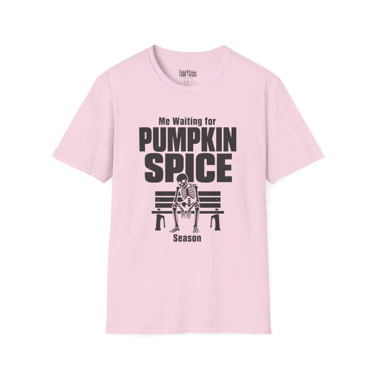 Me Waiting for Pumpkin Spice Season Halloween T-Shirt in Light Pink