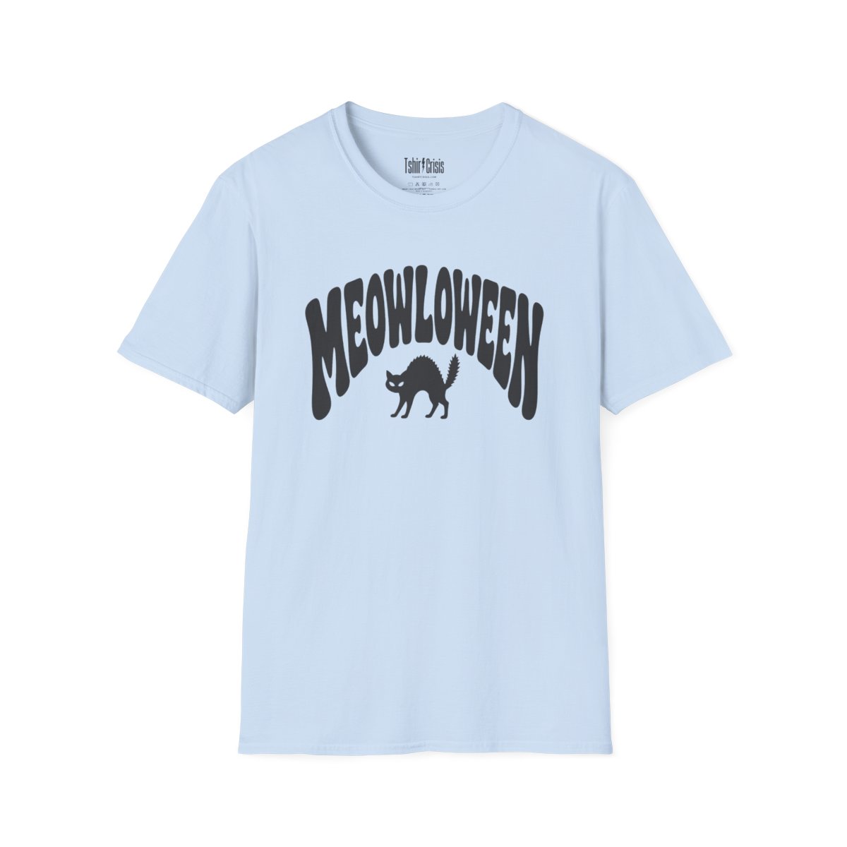 Meowloween Halloween T-Shirt in Light Blue