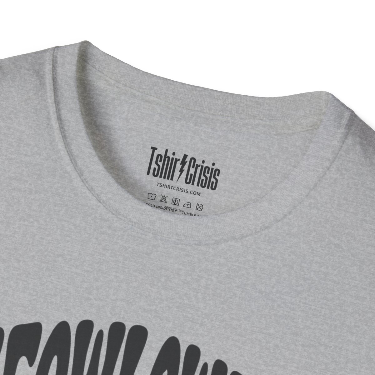 Meowloween Halloween T-Shirt in Sport Grey, branded inside neck label