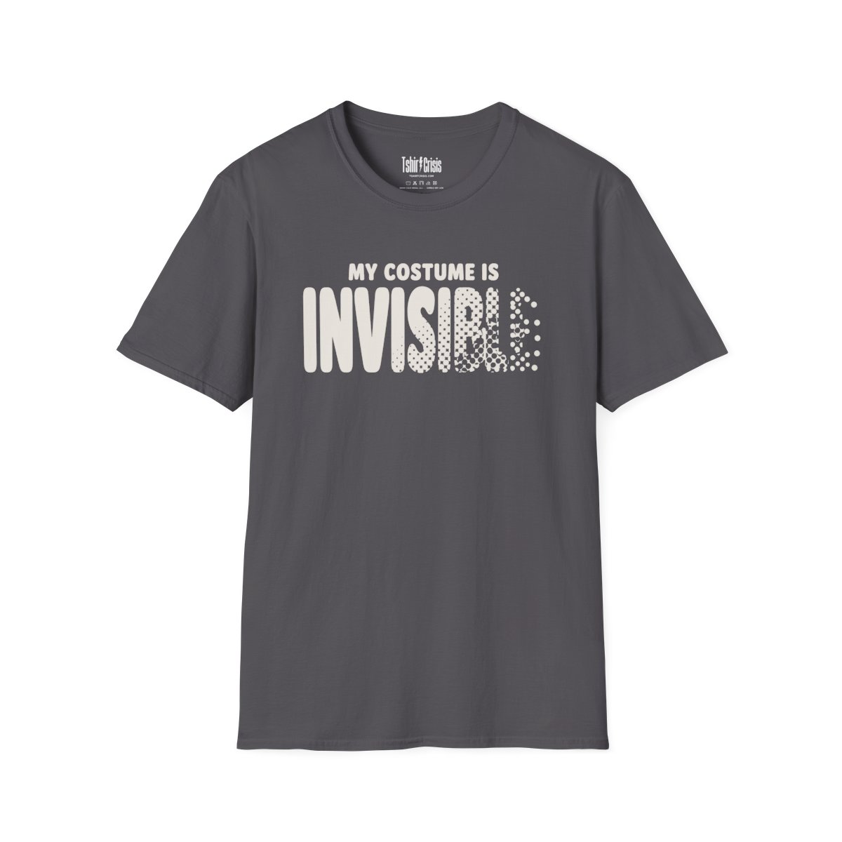 My Costume Is Invisible Halloween T-Shirt in Charcoal