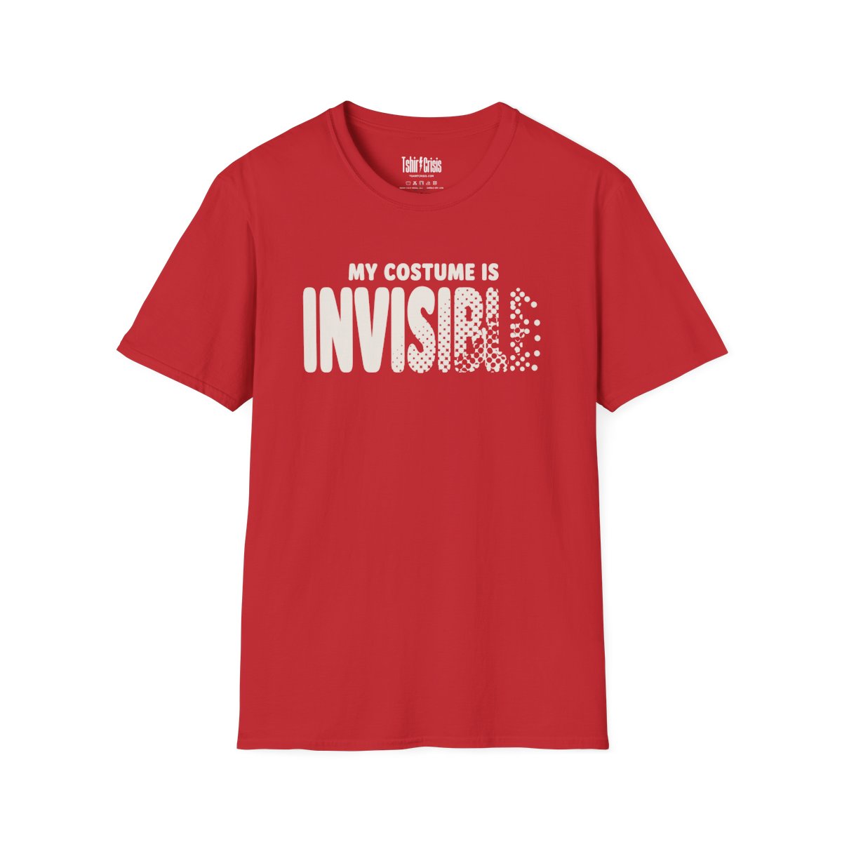 My Costume Is Invisible Halloween T-Shirt in Red
