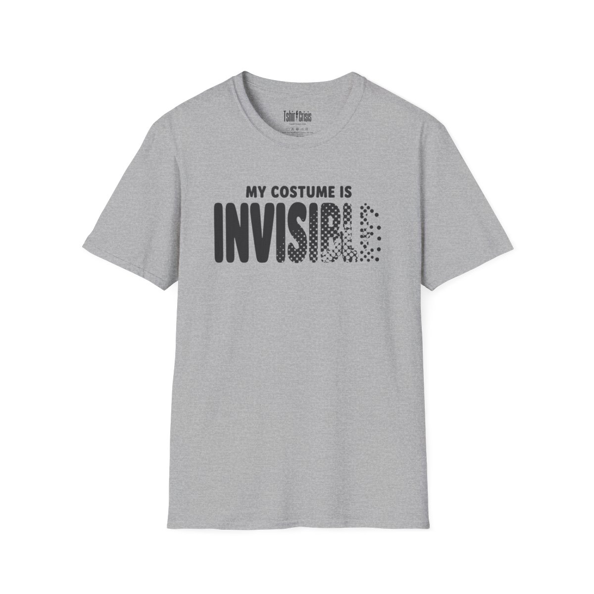 My Costume Is Invisible Halloween T-Shirt in Sport Grey