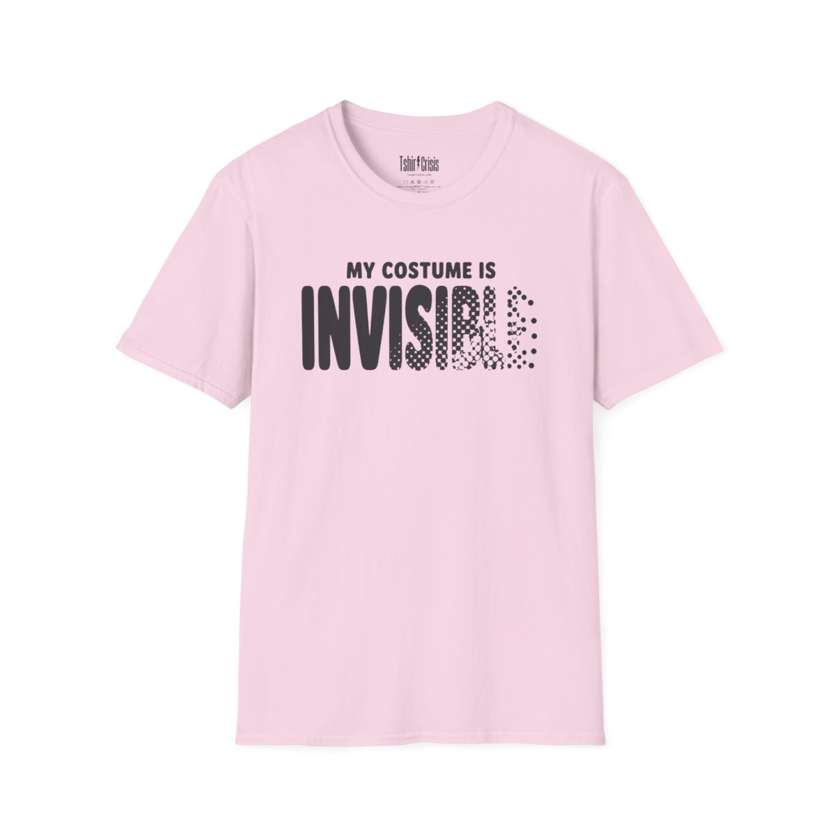 My Costume Is Invisible Halloween T-Shirt in Light Pink