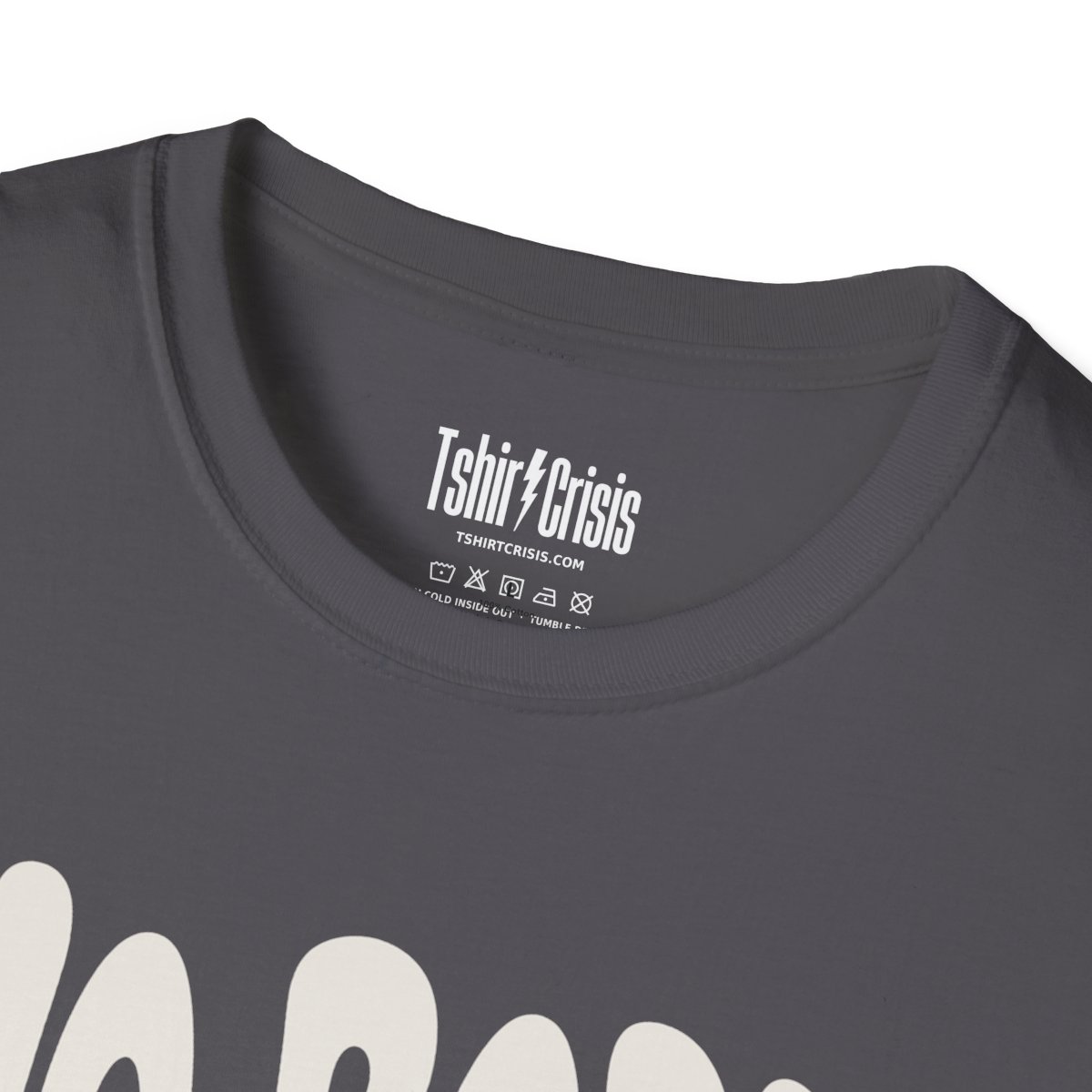 No Body Loves Me Halloween T-Shirt in Charcoal, branded inside neck label